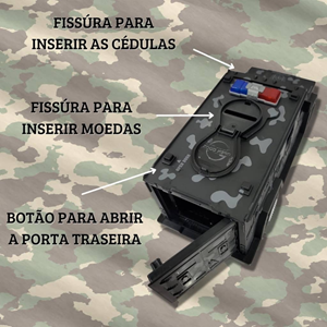 گاوصندوق طرح ماشین ارتشی خاکستری Military Car Safe Box_اسباب بازی
